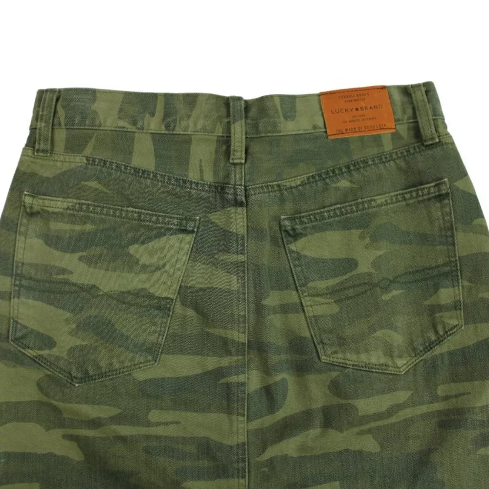 Lucky Brand Old Favorite Military Camo Raw Hem Mini Skirt, Size 4/27